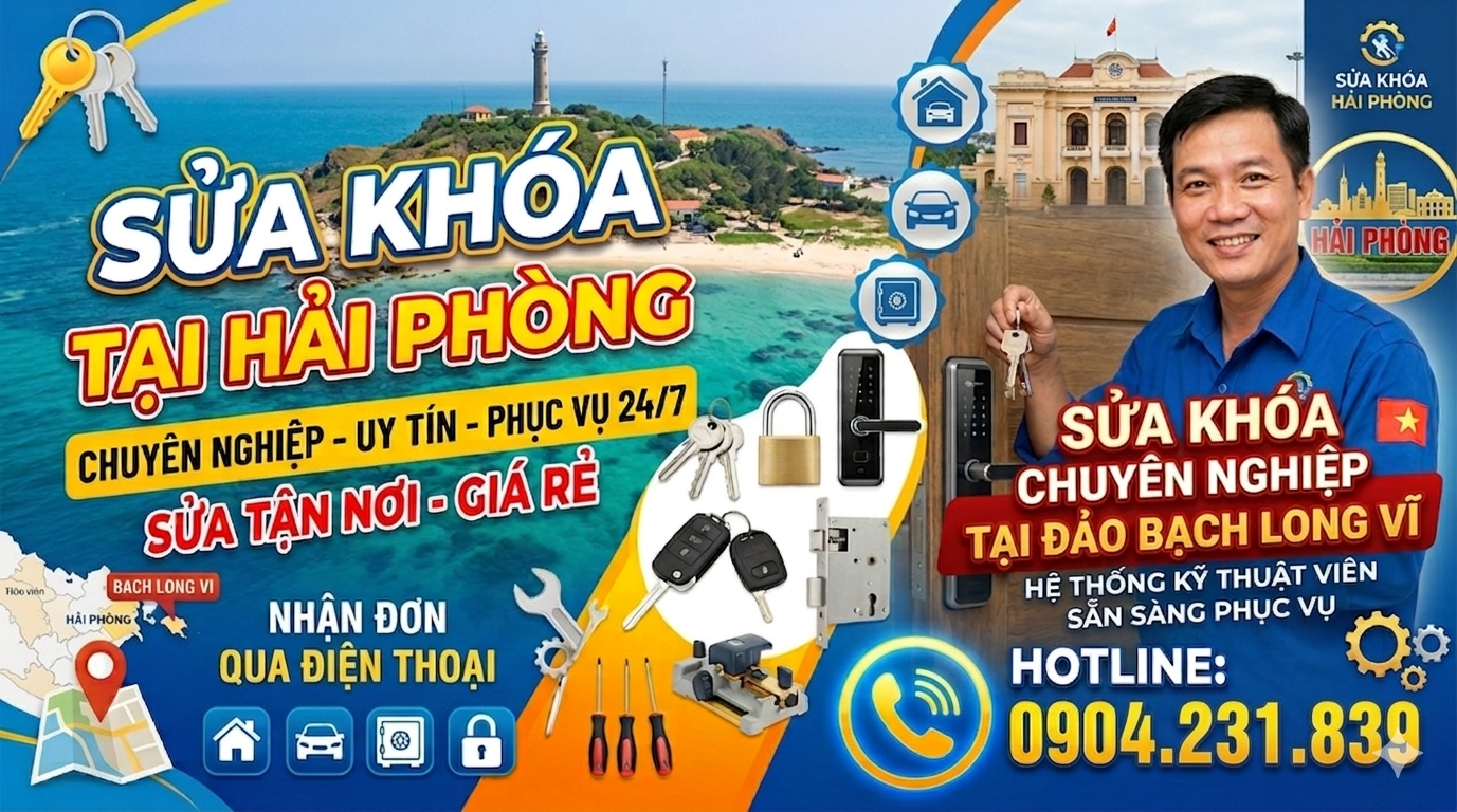 Thợ sửa khóa Hải Phòng chuyên nghiệp tư vấn từ xa cho đảo Bạch Long Vĩ