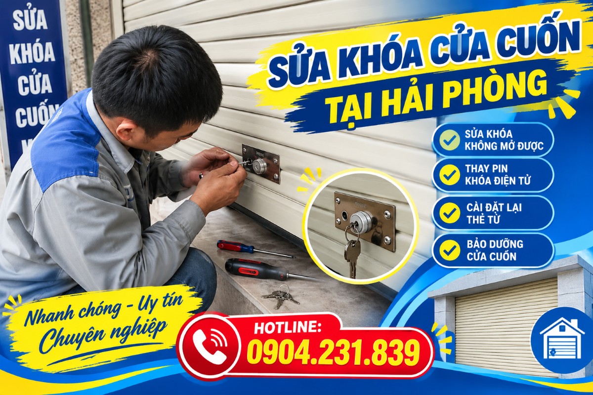 Sửa Khóa Cửa Cuốn, Sao Chép Điều Khiển Cửa Cuốn Hải Phòng